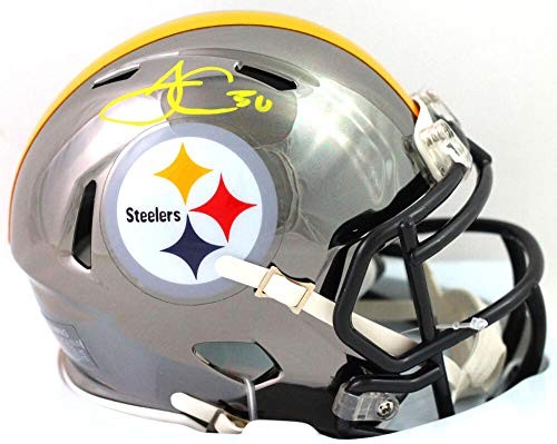 James Conner Signed Pittsburgh Steelers Chrome Mini Helmet