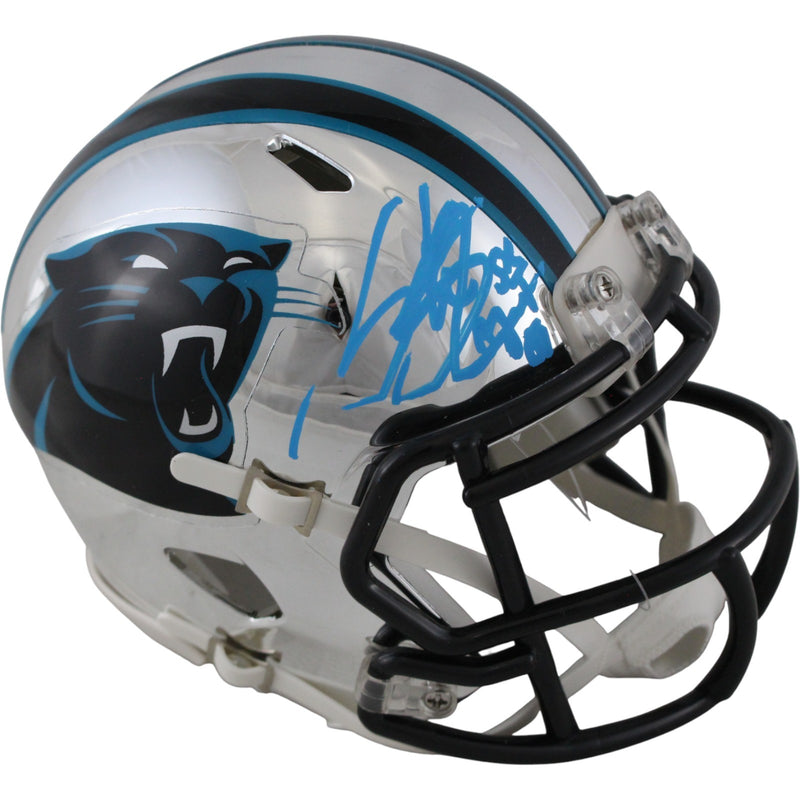 Steve Smith Autographed Carolina Panthers Chrome Mini Helmet