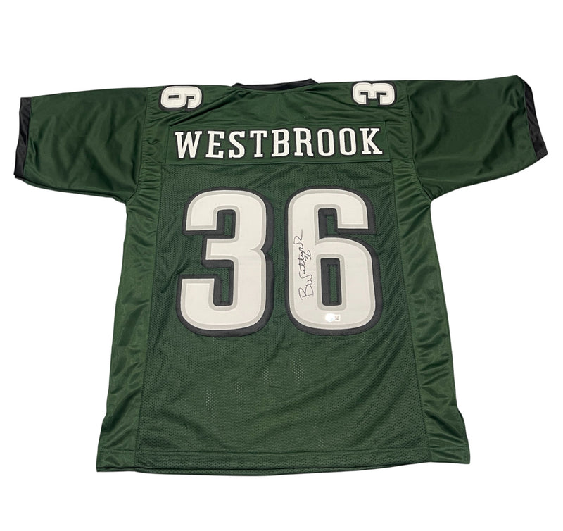 Brian Westbrook Signed Philadelphia Eagles Custom Jersey (BAS COA)