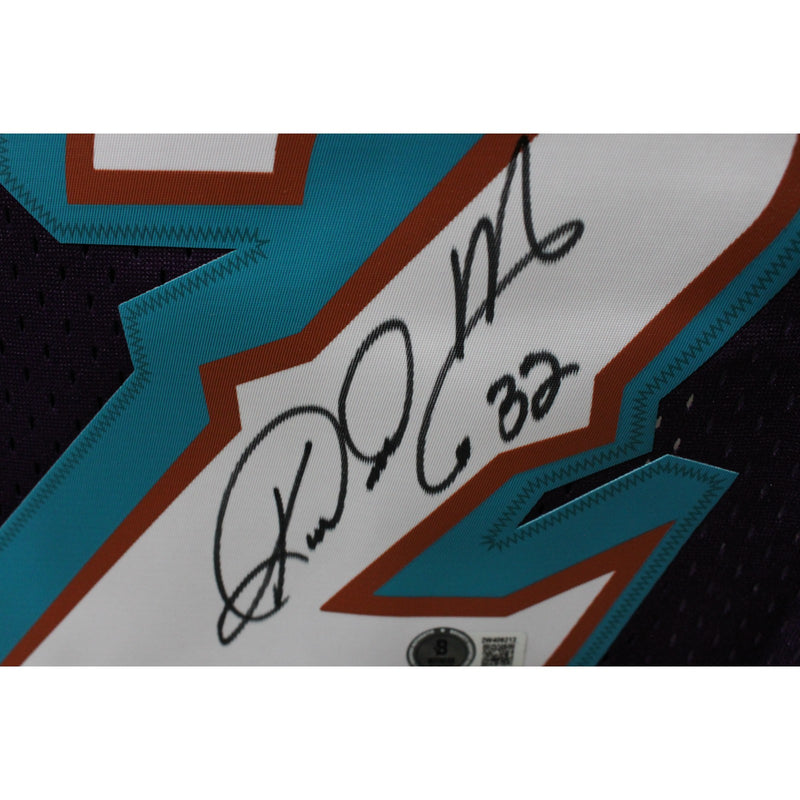 Karl Malone Autographed Utah Jazz Mitchell & Ness Purple Swingman Jersey