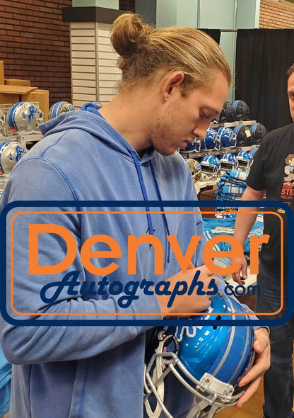 TJ Hockenson Autographed Detroit Lions Flash Speed Full Size Replica Helmet