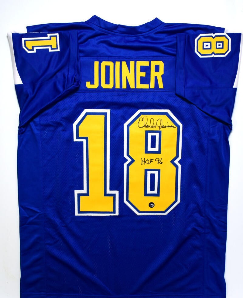 Charlie Joiner Signed Dark Blue Custom Jersey with HOF Inscription