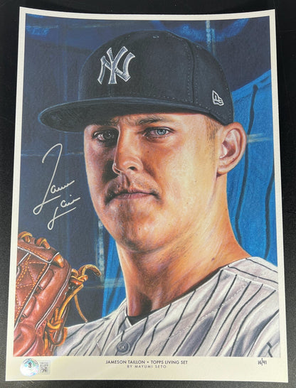 Jameson Taillon Autographed 10x14 Topps Living Art Print LE #/41 BAS COA