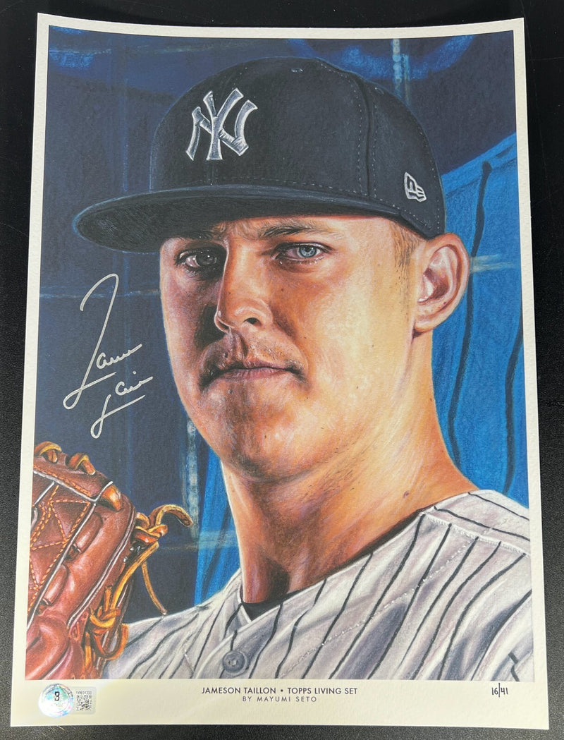 Jameson Taillon Autographed 10x14 Topps Living Art Print LE #/41 BAS COA