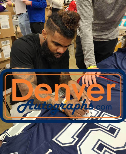 Ezekiel Elliott Signed Dallas Cowboys Custom Pro Style Football Jersey