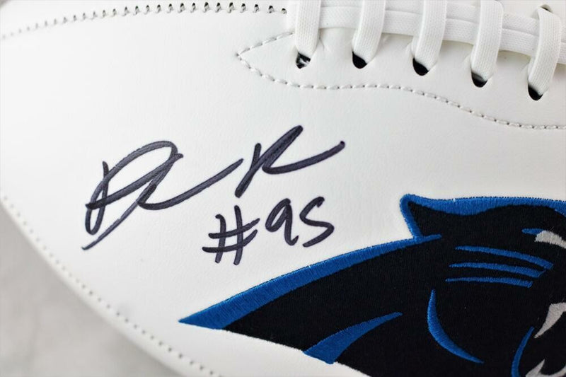 Derrick Brown Autographed Carolina Panthers Logo Football