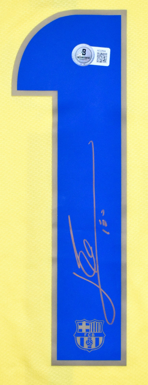 Lionel Messi Autographed Barcelona Yellow Soccer Jersey