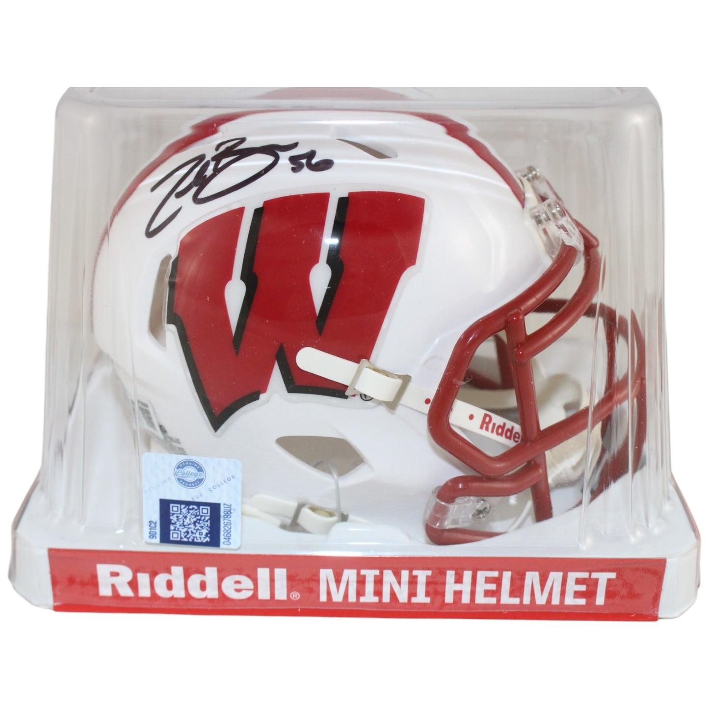 Zack Baun Wisconsin Badgers Autographed Mini Helmet