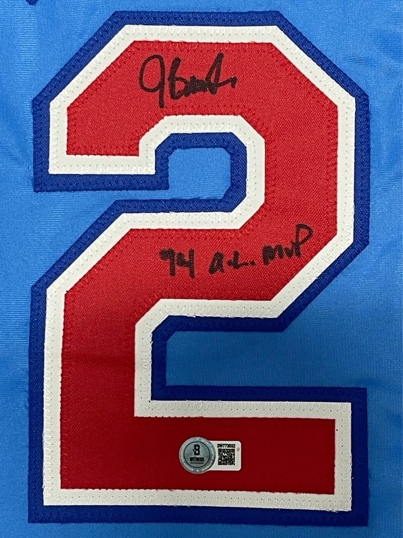 Jeff Burroughs Texas Rangers Signed Custom Jersey ('74 AL MVP) - Beckett