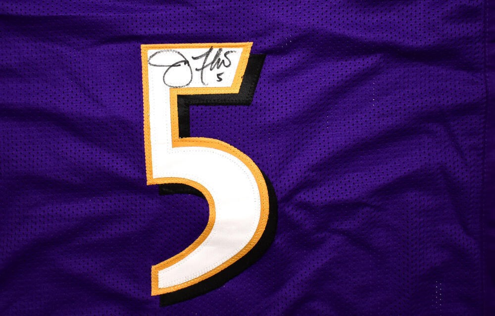 Ray Lewis & Joe Flacco Autographed Baltimore Ravens Purple Jersey
