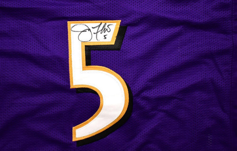 Ray Lewis & Joe Flacco Autographed Baltimore Ravens Purple Jersey