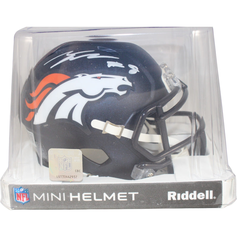 Talanoa Hufanga Autographed Denver Broncos Mini Helmet (BAS Witnessed)