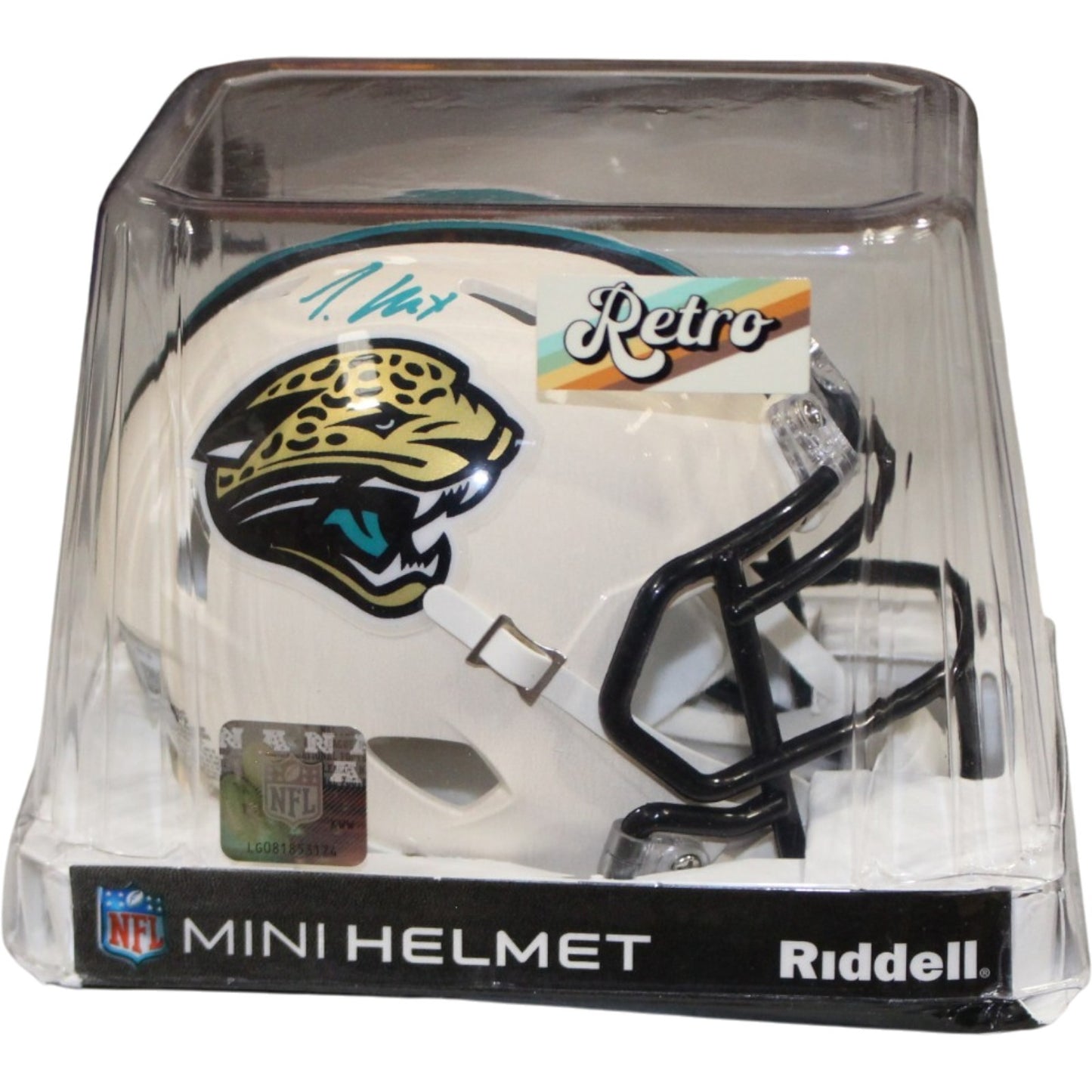 Travis Hunter Autographed Jacksonville Jaguars Retro Mini Helmet