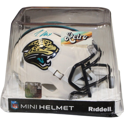 Travis Hunter Autographed Jacksonville Jaguars Retro Mini Helmet