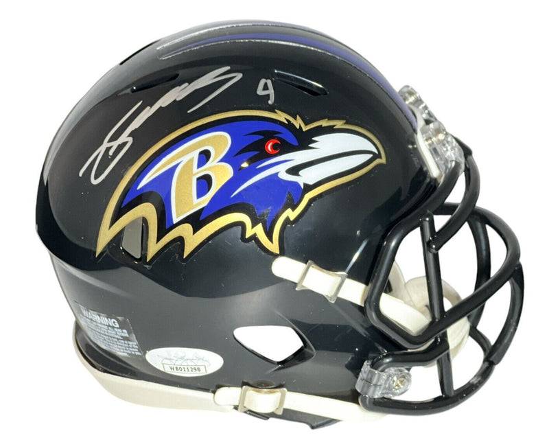 Zay Flowers Baltimore Ravens Signed Riddell Speed Mini Helmet JSA