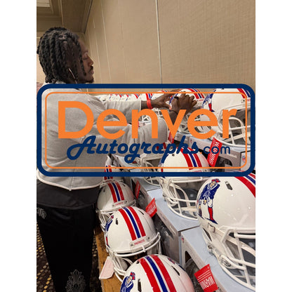 AJ Brown Signed New England Patriots Throwback Authentic Helmet
