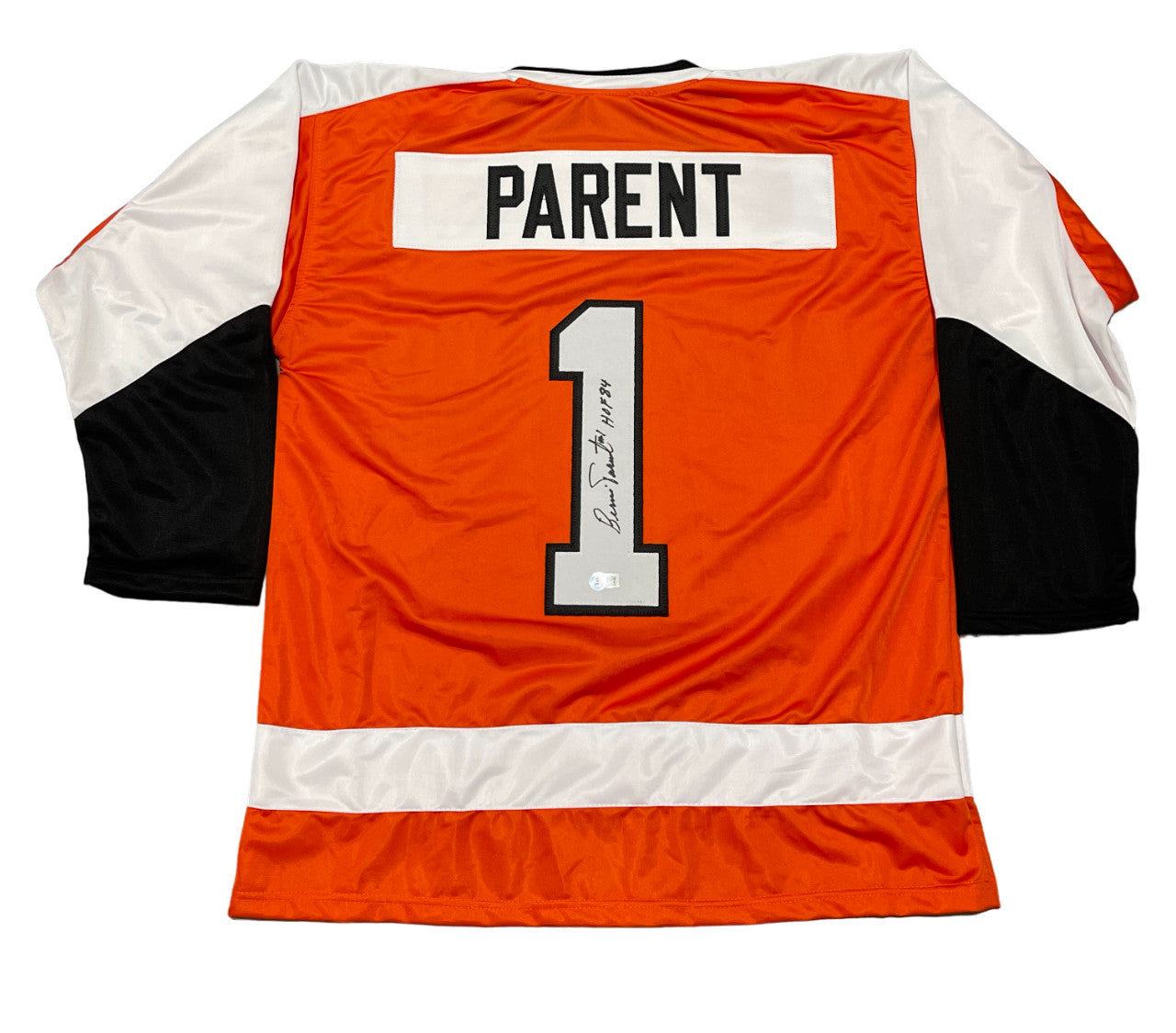 Bernie Parent Philadelphia Flyers Signed Custom Jersey HOF 84