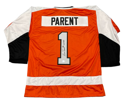 Bernie Parent Philadelphia Flyers Signed Custom Jersey HOF 84