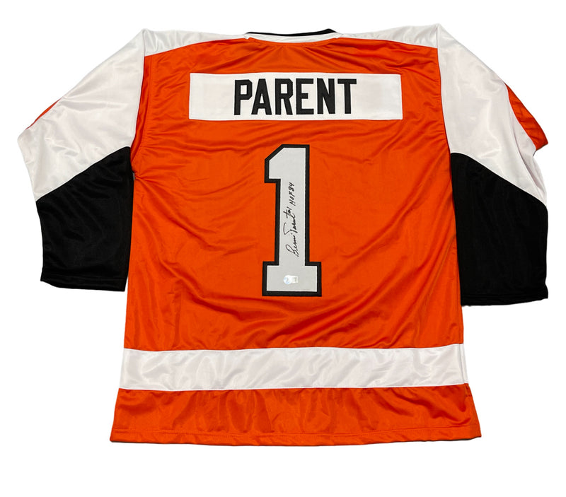 Bernie Parent Philadelphia Flyers Signed Custom Jersey HOF 84