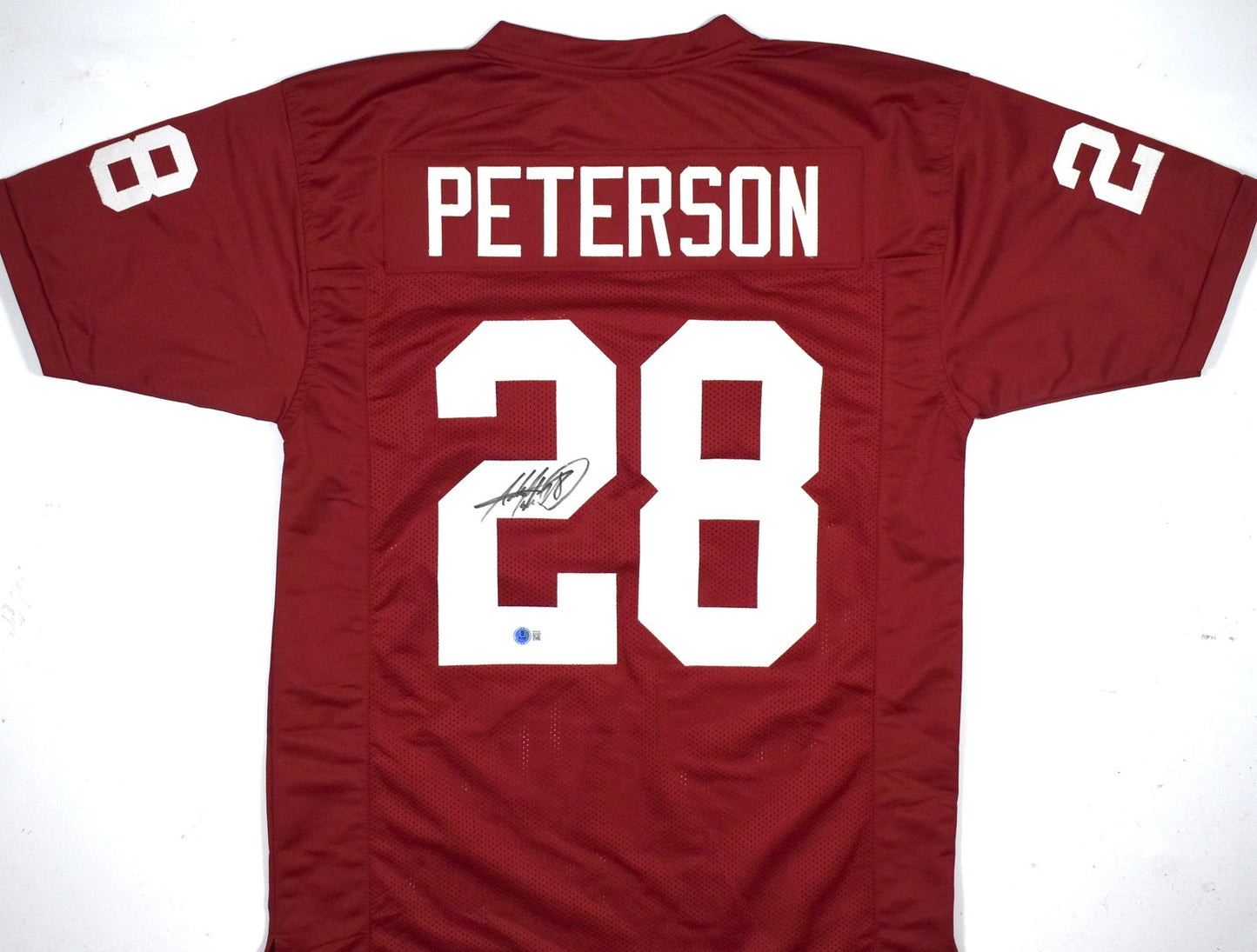 Adrian Peterson Signed Oklahoma Style Maroon Custom Jersey