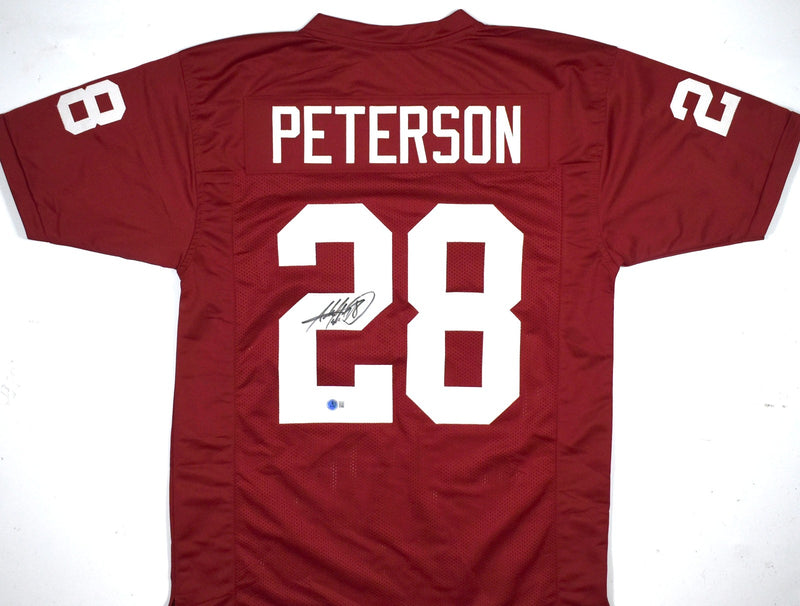 Adrian Peterson Signed Oklahoma Style Maroon Custom Jersey