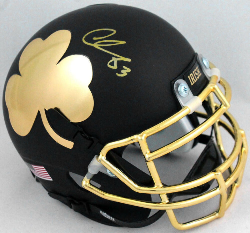 Chase Claypool Signed Notre Dame Fighting Irish Gold Mini Helmet
