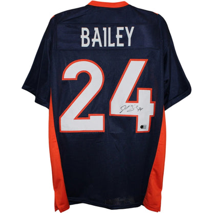 Champ Bailey Autographed Denver Broncos Custom Blue Jersey