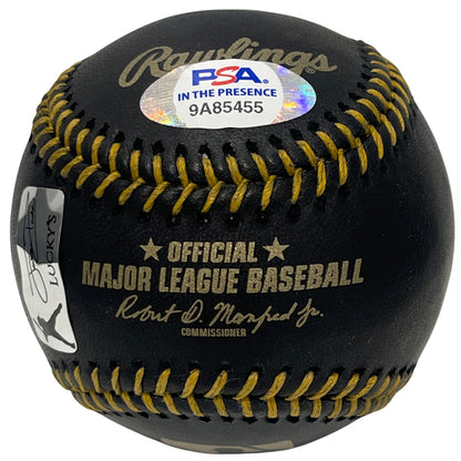 Jonathan India Autographed 2021 NL ROY Black Official MLB Baseball (PSA)