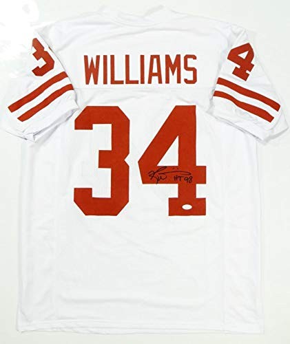 Ricky Williams Signed White College Style Jersey - HT 98 Inscription