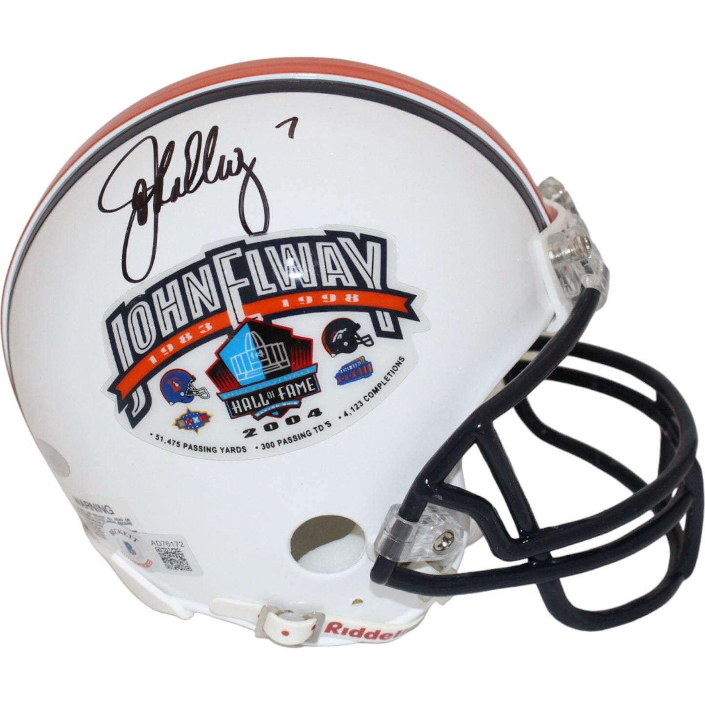 John Elway Signed Hall of Fame Ceremony 7 VSR4 Mini Helmet