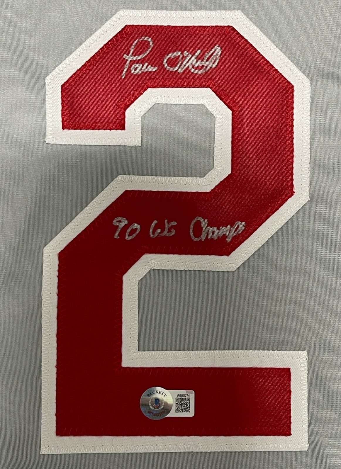 Paul O'Neill Signed Cincinnati Reds Custom Jersey (90 WS Champ)
