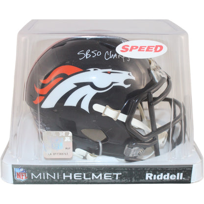 Demarcus Ware Denver Broncos Signed Throwback Mini Helmet (SB 50 Champs)