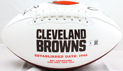 Jeremiah Owusu-Koramoah & Denzel Ward Signed Cleveland Browns Football