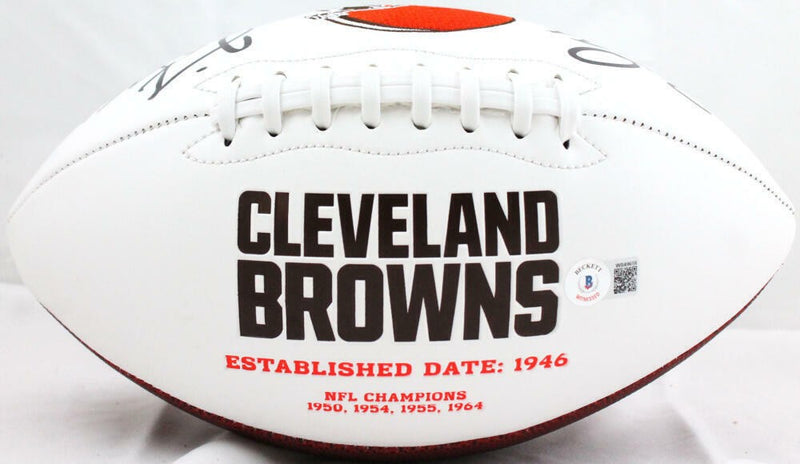 Jeremiah Owusu-Koramoah & Denzel Ward Signed Cleveland Browns Football