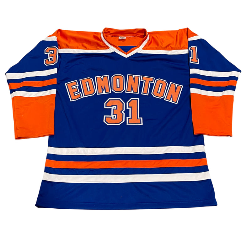 Grant Fuhr Edmonton Oilers Signed Custom Jersey (HOF 03) Beckett COA