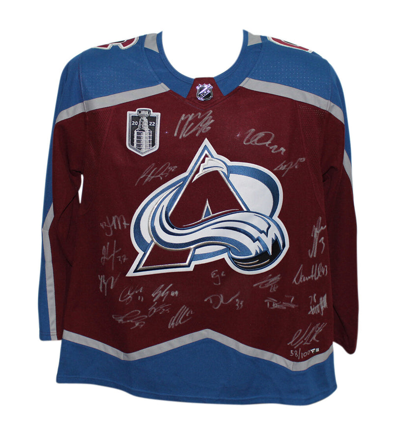 Colorado Avalanche Team Multi-Signed Burgundy Adidas Authentic Hockey Jersey