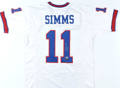 Phil Simms Autographed New York Giants Custom White Jersey