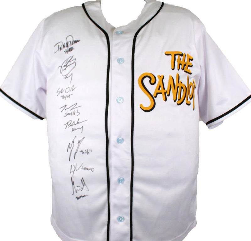 The Sandlot Cast Autographed Custom Black Baseball Jersey (8 Actors)