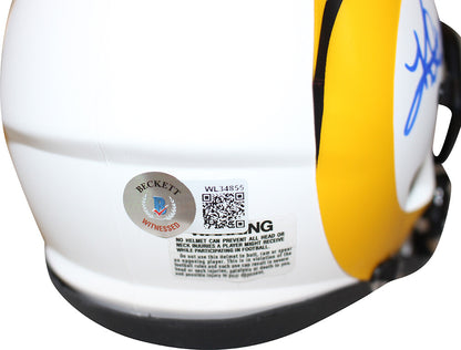 Kurt Warner Signed St Louis Rams Lunar Speed Mini Helmet Beckett