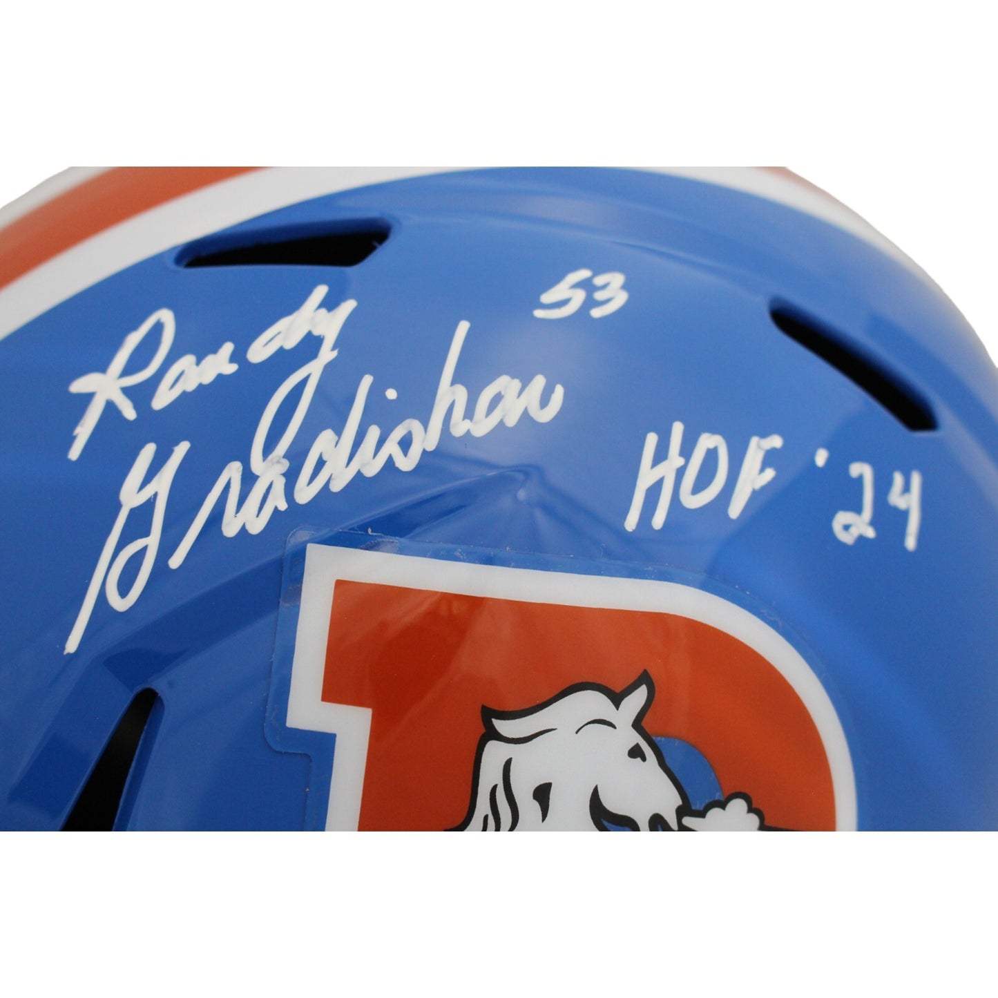 Randy Gradishar Denver Broncos Signed Throwback Full Size Speed Helmet HOF