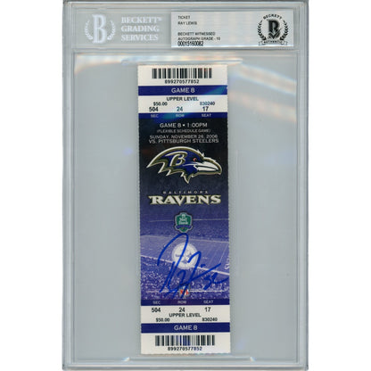Ray Lewis Autographed Baltimore Ravens 11/26/06 Full Ticket Stub