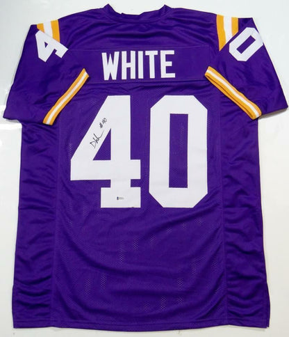 Devin White Autographed Purple Custom Jersey