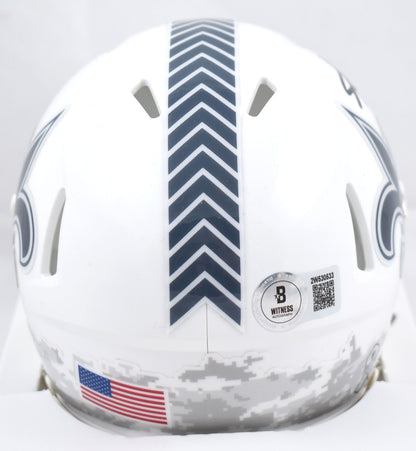 Alvin Kamara Signed New Orleans Saints 2024 Salute to Service Mini Helmet