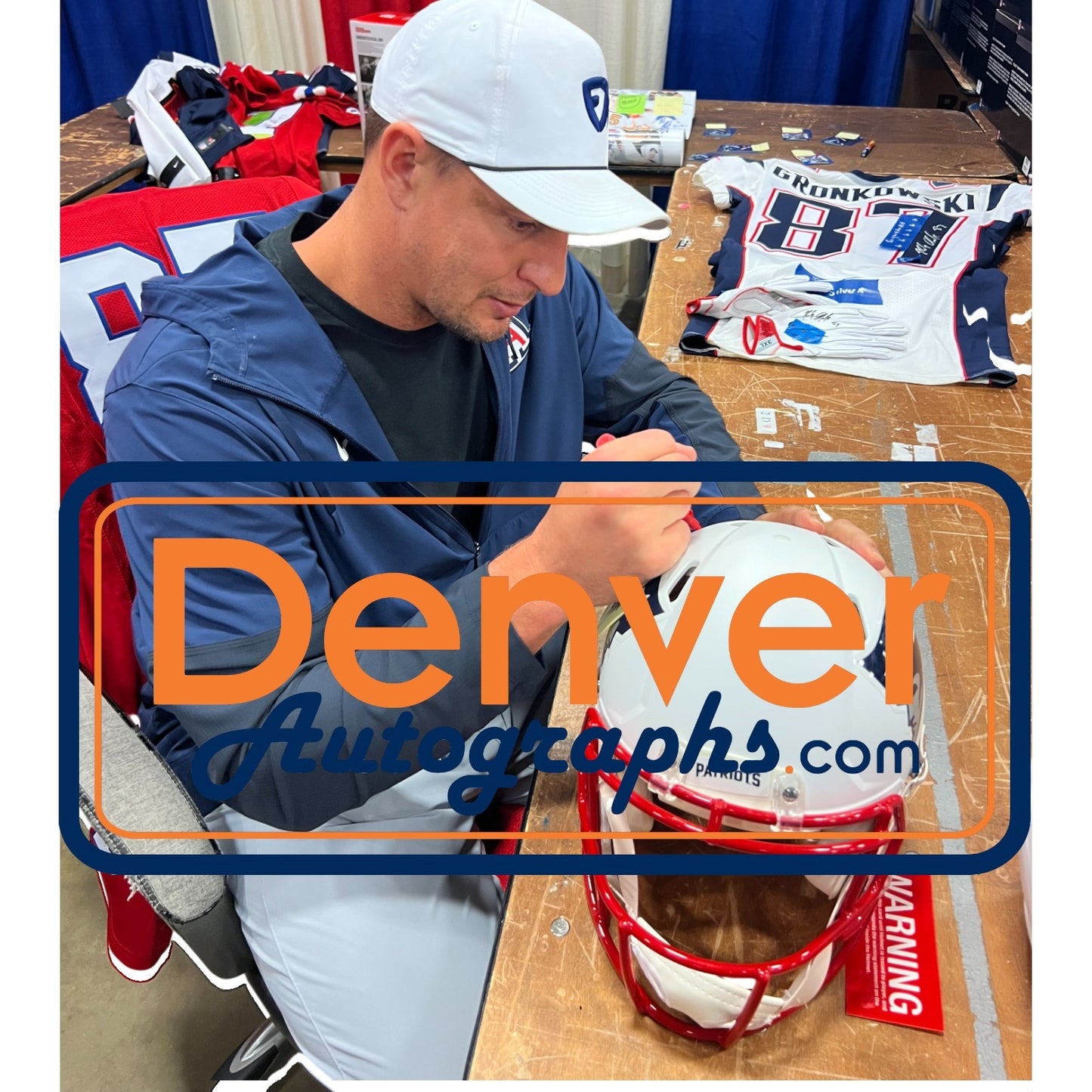 Rob Gronkowski Signed New England Patriots Authentic Pro Flat White Helmet