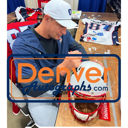 Rob Gronkowski Signed New England Patriots Authentic Pro Flat White Helmet