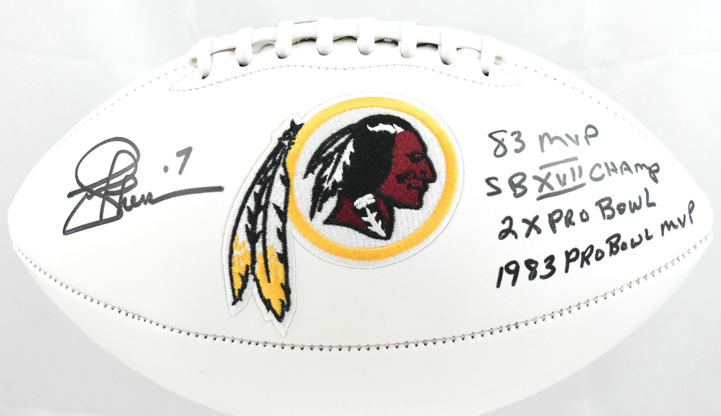 Joe Theismann Signed Washington Redskins Logo Football
