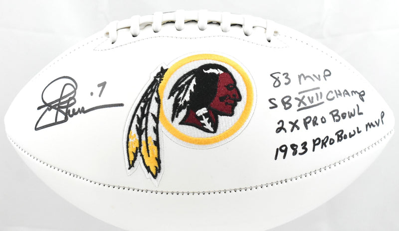 Joe Theismann Signed Washington Redskins Logo Football