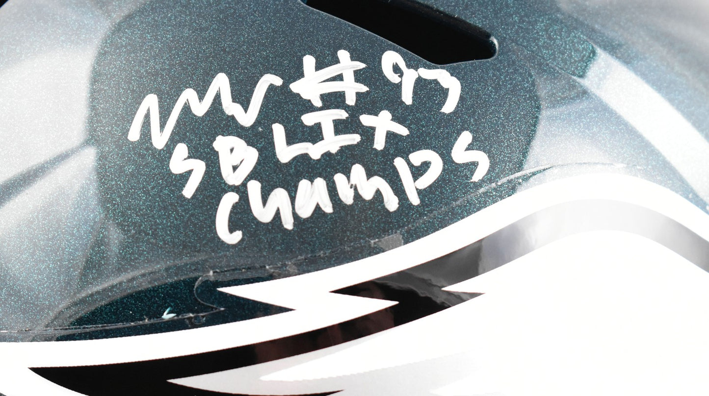 Milton Williams Signed Philadelphia Eagles Full Size Speed Helmet