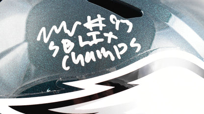 Milton Williams Signed Philadelphia Eagles Full Size Speed Helmet