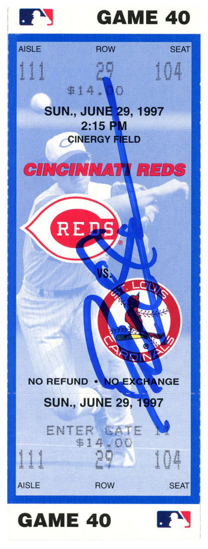 Deion Sanders Signed Cincinnati Reds Ticket Stub vs Cardinals (BAS)